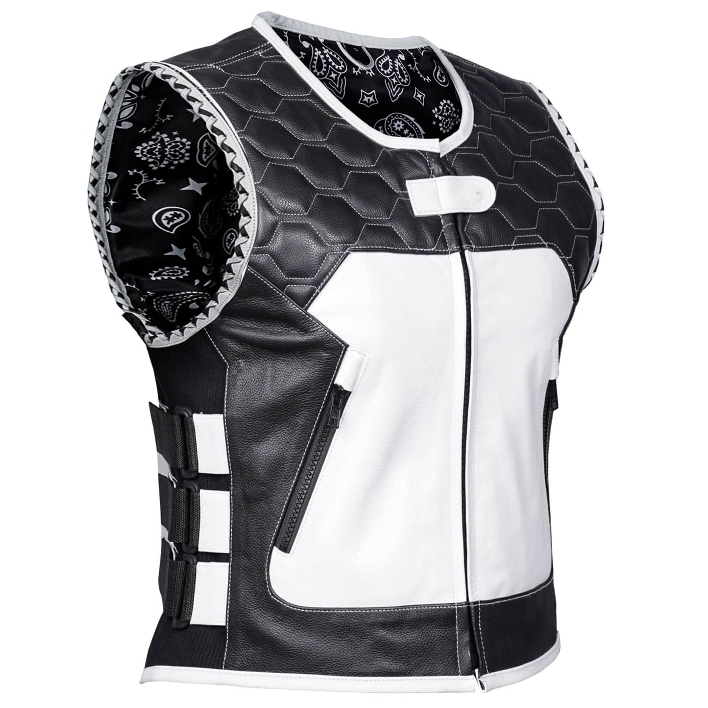 Zephyra Womens Leather Motorcycle Vest