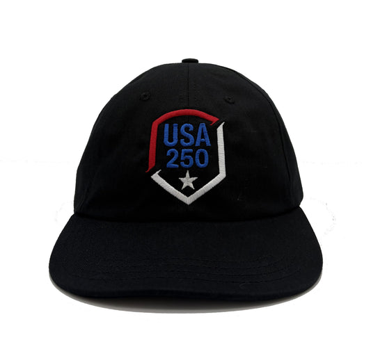 USA 250 Shield Baseball Cap - Dad Cap Style - Made in the USA