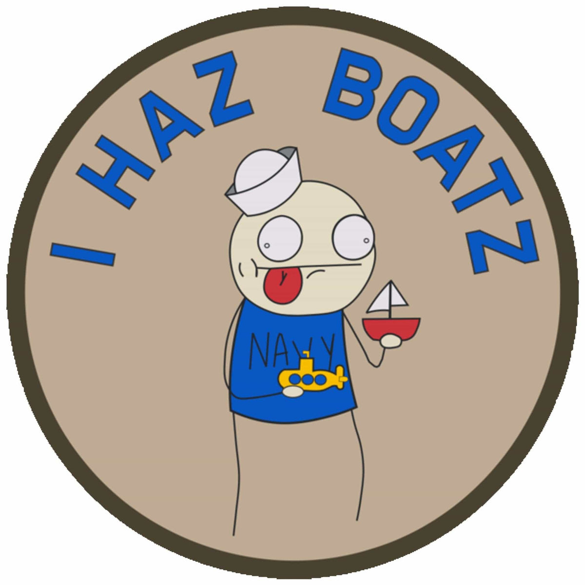 Sketch's World © Officially Licensed - US Navy "I Haz Boatz" - 3.5 Inch Sticker