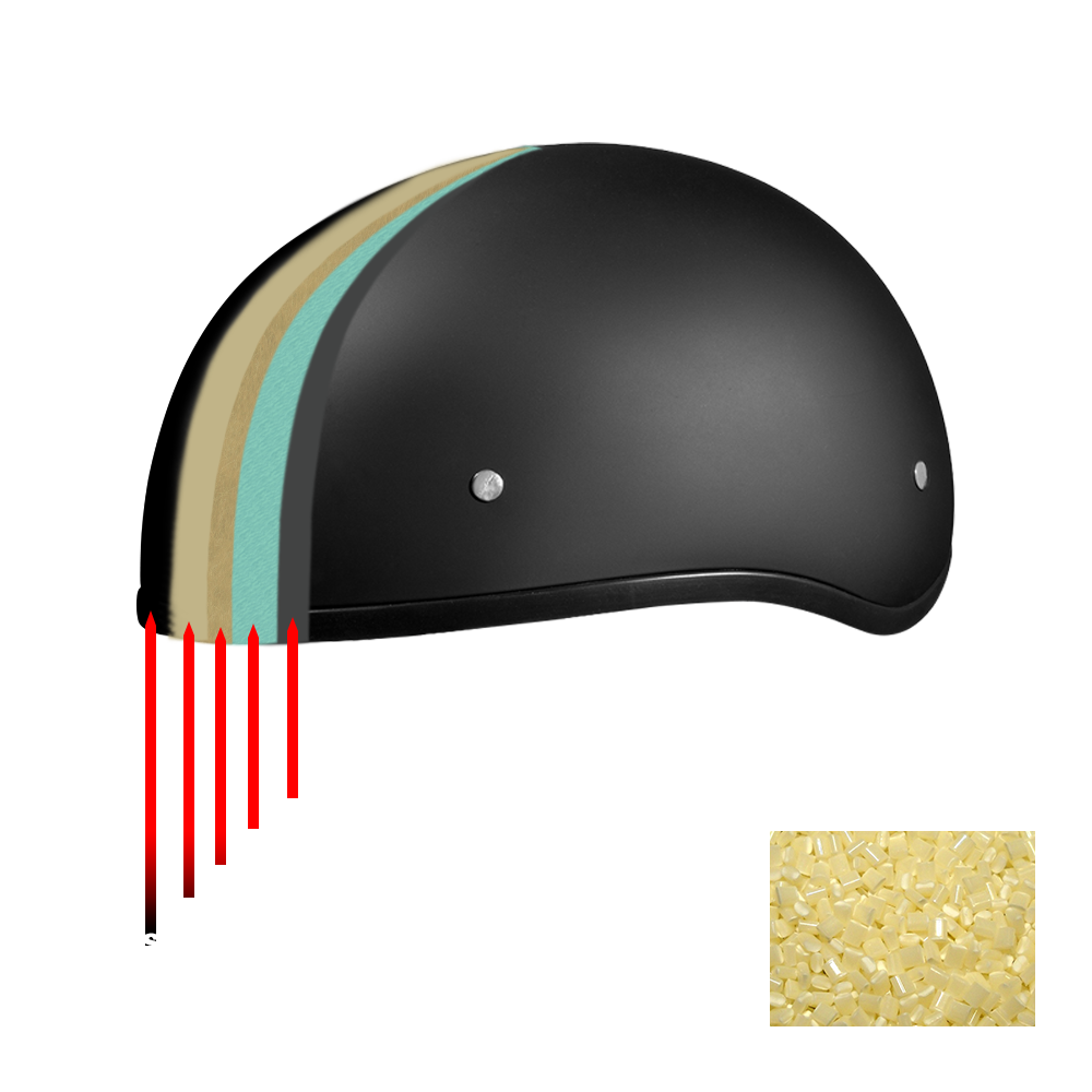 DOT Approved Daytona Motorcycle Half Face Helmet - Skull Cap Graphics for Men & Women, Scooters, ATVs, UTVs & Choppers - W/  Pistons Skull