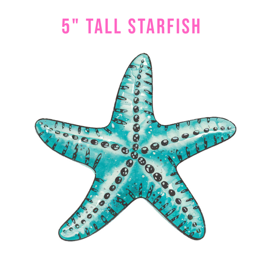 5" Tall Turquoise Starfish Sticker