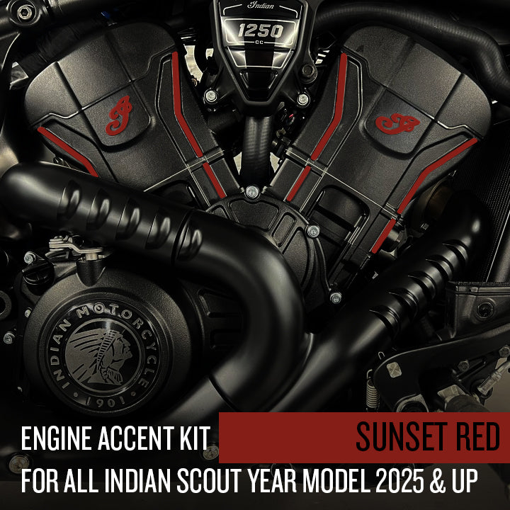 Indian Scout Engine Accent Kit (2025 and up)- Sunset Red