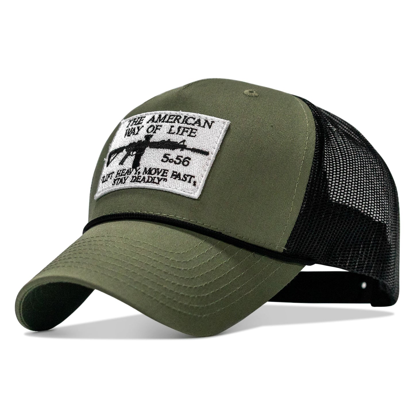 American Way Of Life White Patch Rope Snapback
