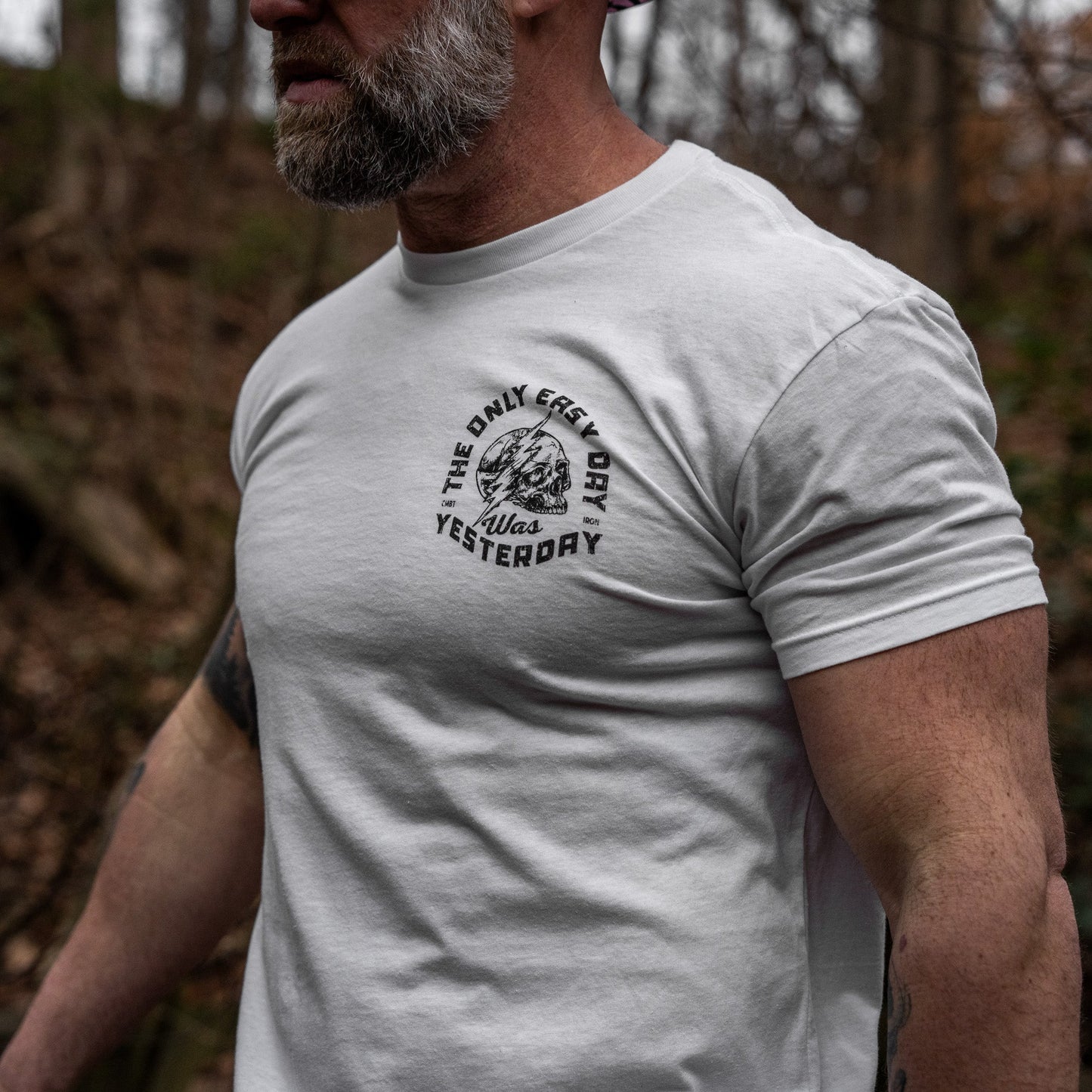 Only Easy Day Was Yesterday Skull Men's T-Shirt