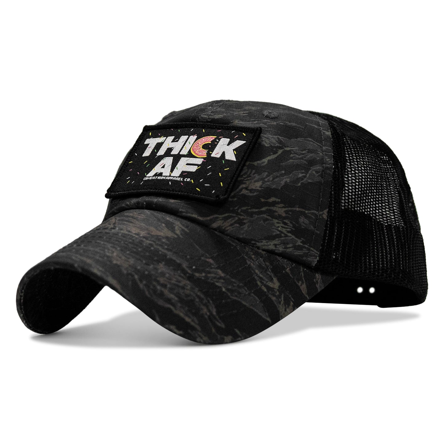 THICK AF Donut Edition Patch. Tactical Ripstop Mesh Snapback Hat