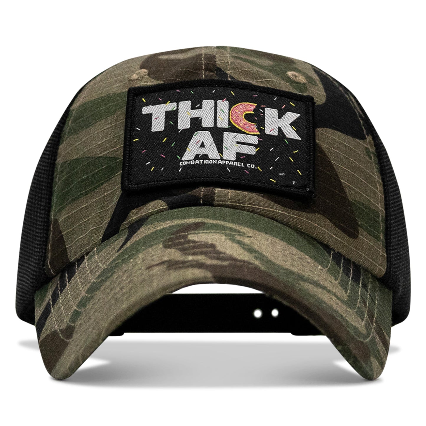 THICK AF Donut Edition Patch. Tactical Ripstop Mesh Snapback Hat