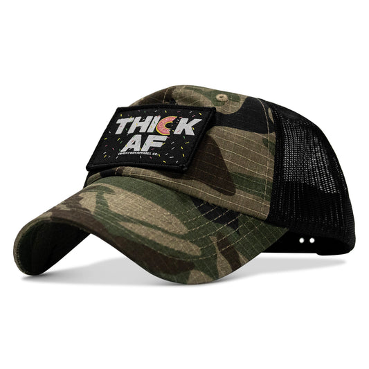 THICK AF Donut Edition Patch. Tactical Ripstop Mesh Snapback Hat