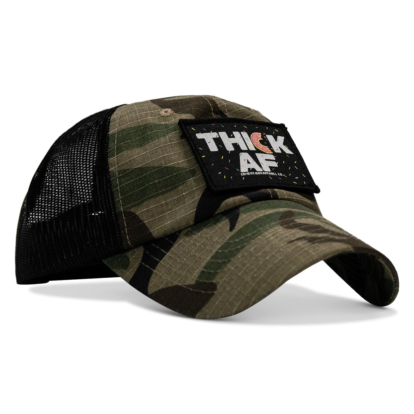THICK AF Donut Edition Patch. Tactical Ripstop Mesh Snapback Hat
