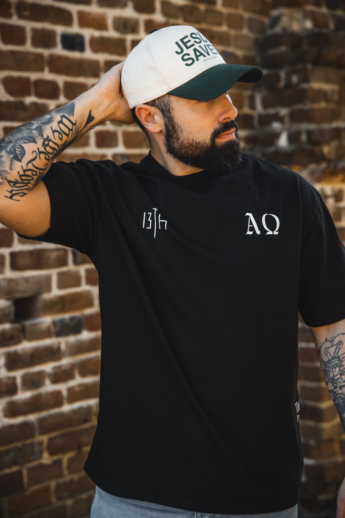 Alpha & Omega Premium Oversized Tee - Black