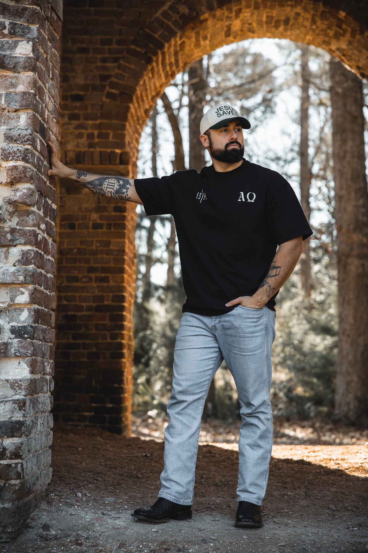 Alpha & Omega Premium Oversized Tee - Black