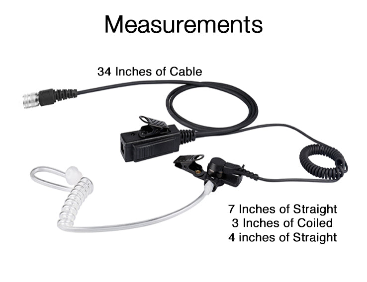 Velcro Mic & Earpiece Radio Kit w/ Quick Disconnect (Hirose) - Harris/Tait TP3000/7110/7100/8000/9000 Series