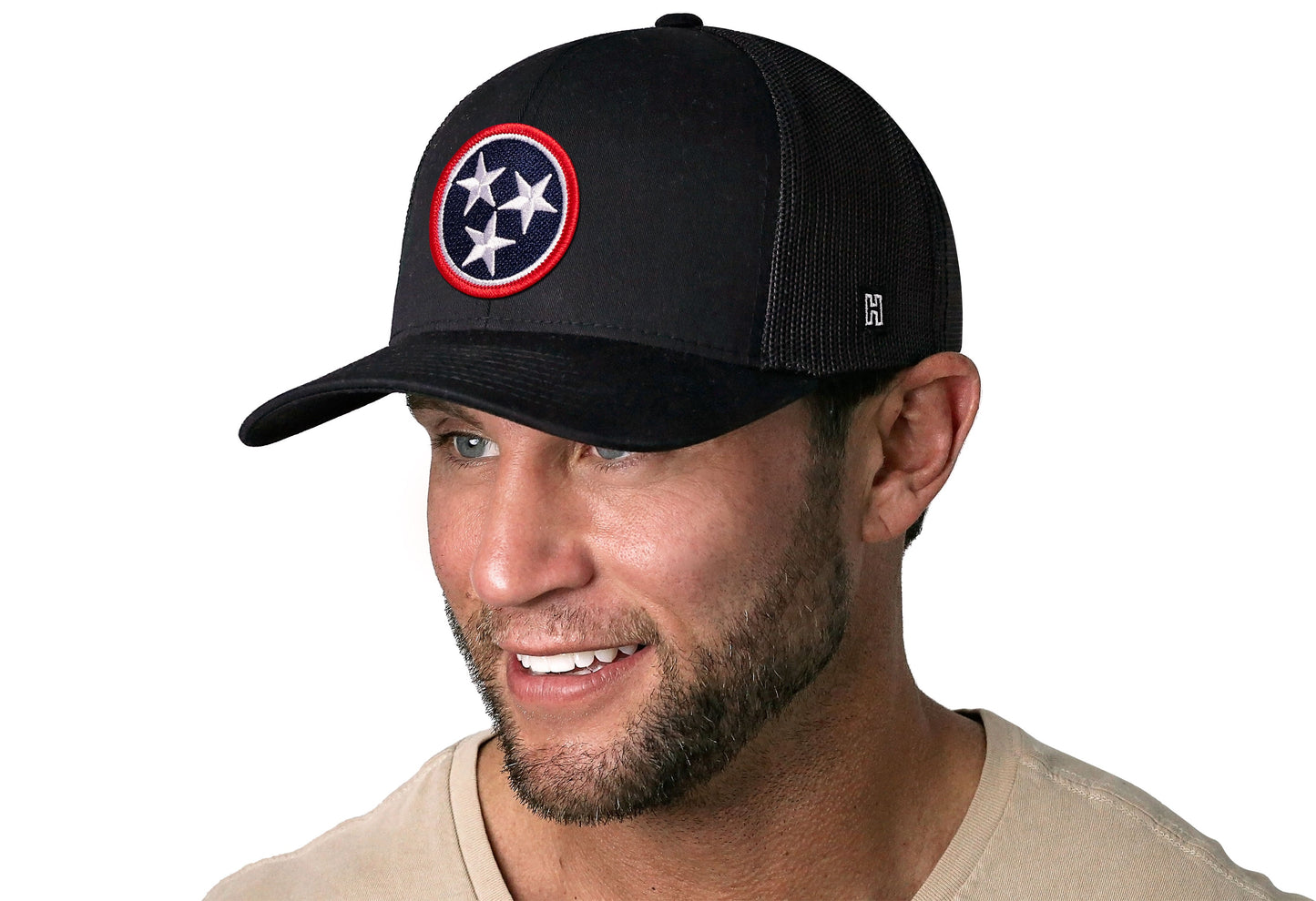 Tennessee Flag Trucker Hat  |  Black TN Snapback