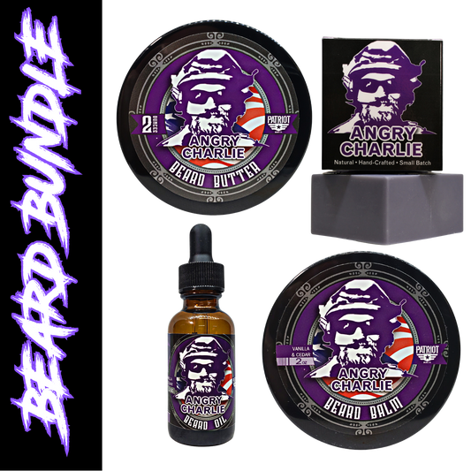 Angry Charlie Beard Bundle Balm/Butter/Oil/Natural Soap