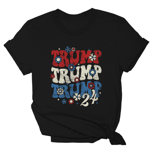 TRUMP 24 FLOWER POWER BLACK SHIRT - WOMENS Tee