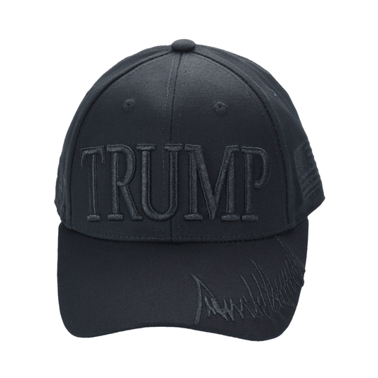 Trump Blackout Cap – Subtle Stealth MAGA Hat, All-Black Dad Hat with Discreet 45/47 Embroidery