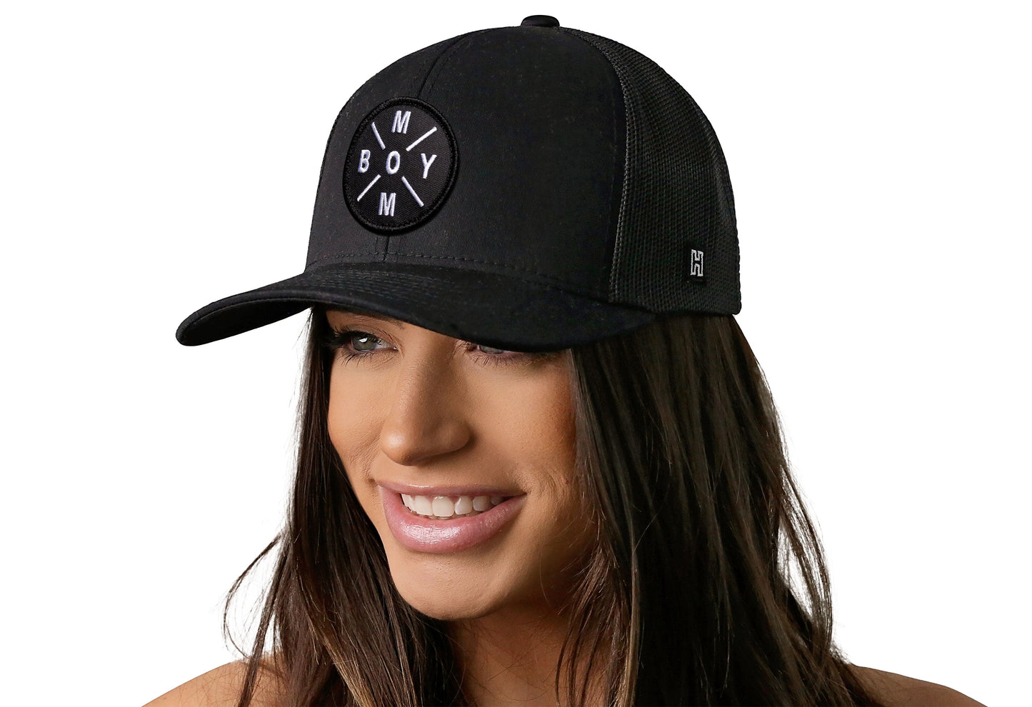 Boy Mom Trucker Hat  |  Black  Snapback