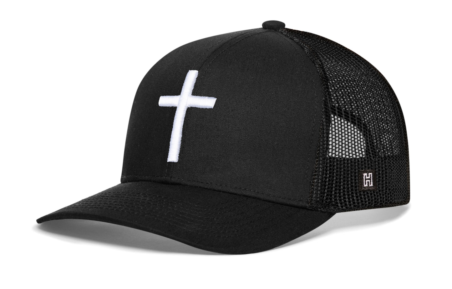Cross Trucker Hat  |  Black bold cross Snapback