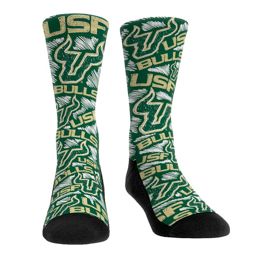 USF Bulls - Logo Sketch Green