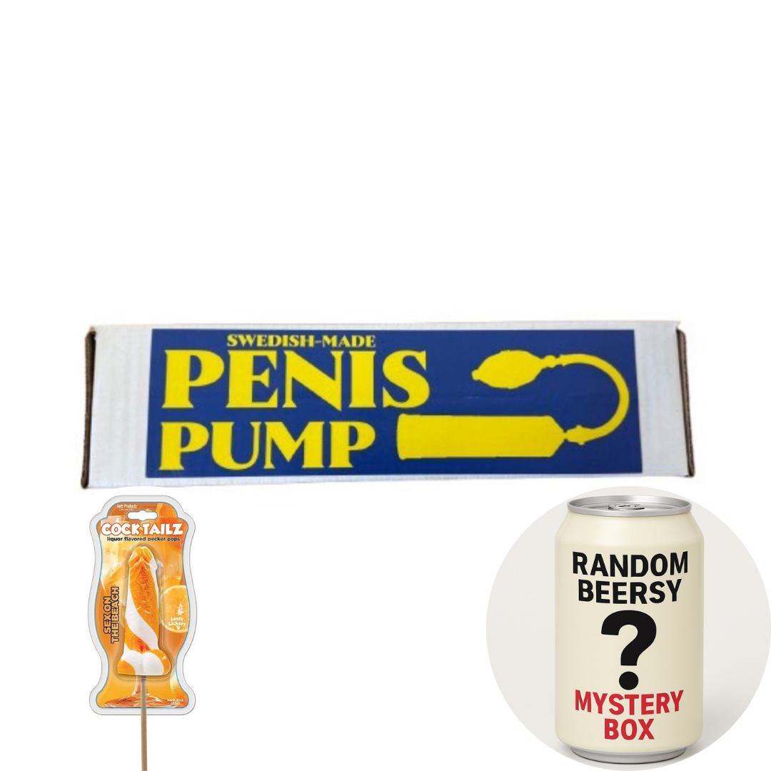 Swedish-Made Penis Pump Prank Package: Includes a FREE Mystery Beersy Can Cooler