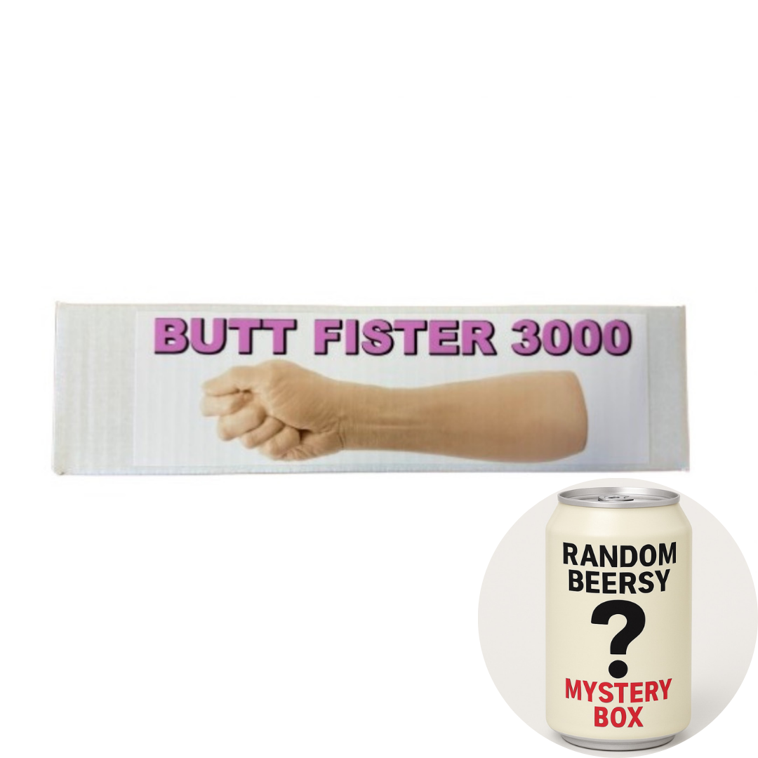 Butt Fister 3000 Prank Package: Includes a FREE Mystery Beersy Can Cooler