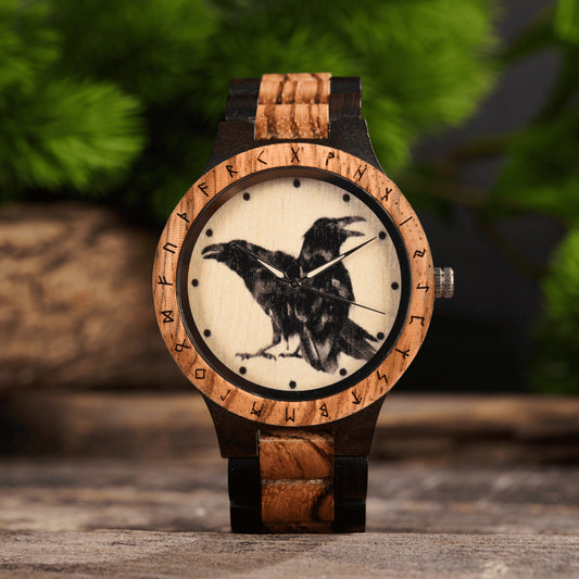Personalized Raven's Handmade Wooden Watch