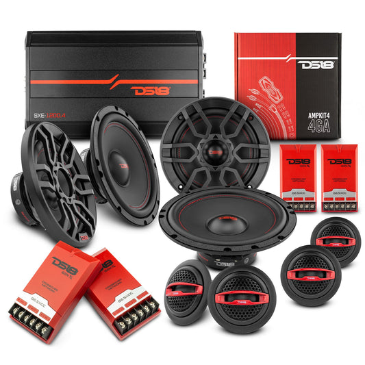 DS18 2006-2020 Honda Civic Front and Back Doors Sedan Speaker Good Upgrade/Replacement Package 900 Watts