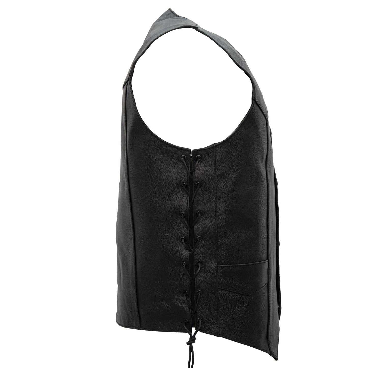 Hot Leathers VSM1022 Men's Motorcycle Black 'Conceal and Carry' Leather Biker Vest