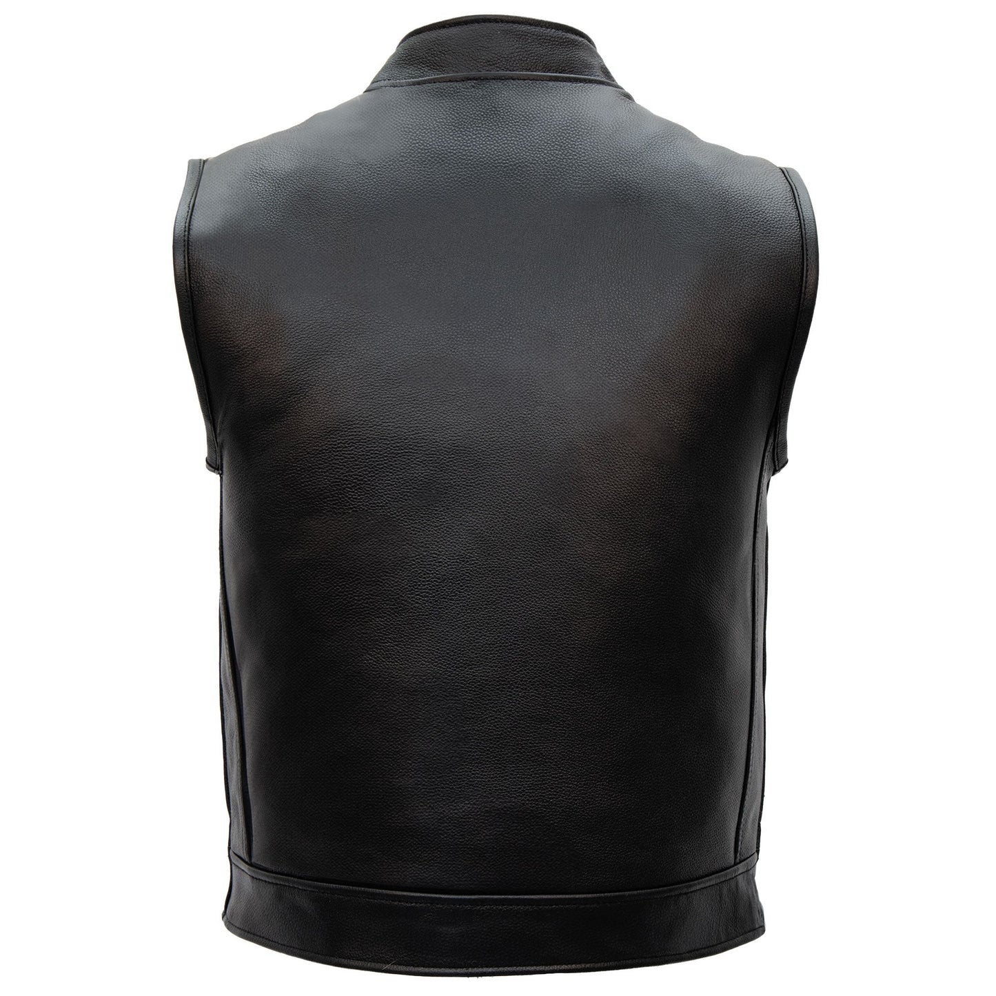 Hot Leathers VSM1053 Men's Black 'Don't Tread On Me' Motorcycle Club Style Conceal and Carry Leather Biker Vest