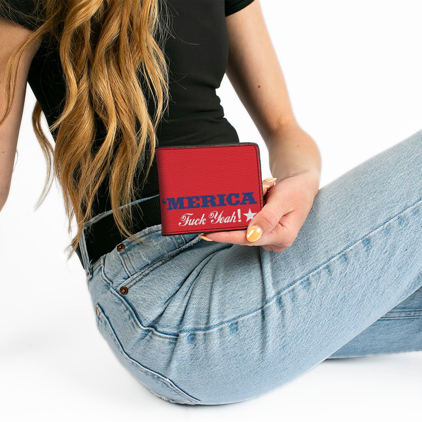 'MERICA Star USA Bi-Fold Wallet – World Cup 2026 Fan Gear (Red/Blue/White)