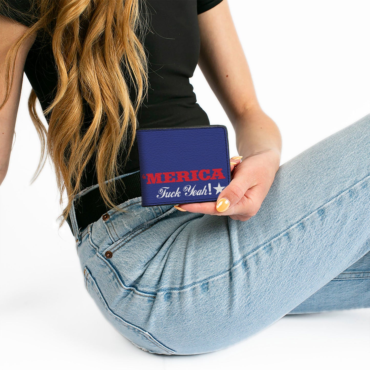 'MERICA Star USA Bi-Fold Wallet – World Cup 2026 Fan Gear (Blue/Red/White) v2