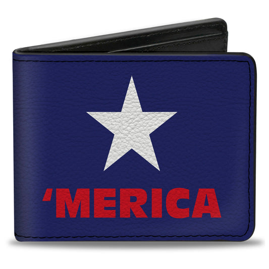 'MERICA Star USA Bi-Fold Wallet – World Cup 2026 Fan Gear (Blue/Red/White)