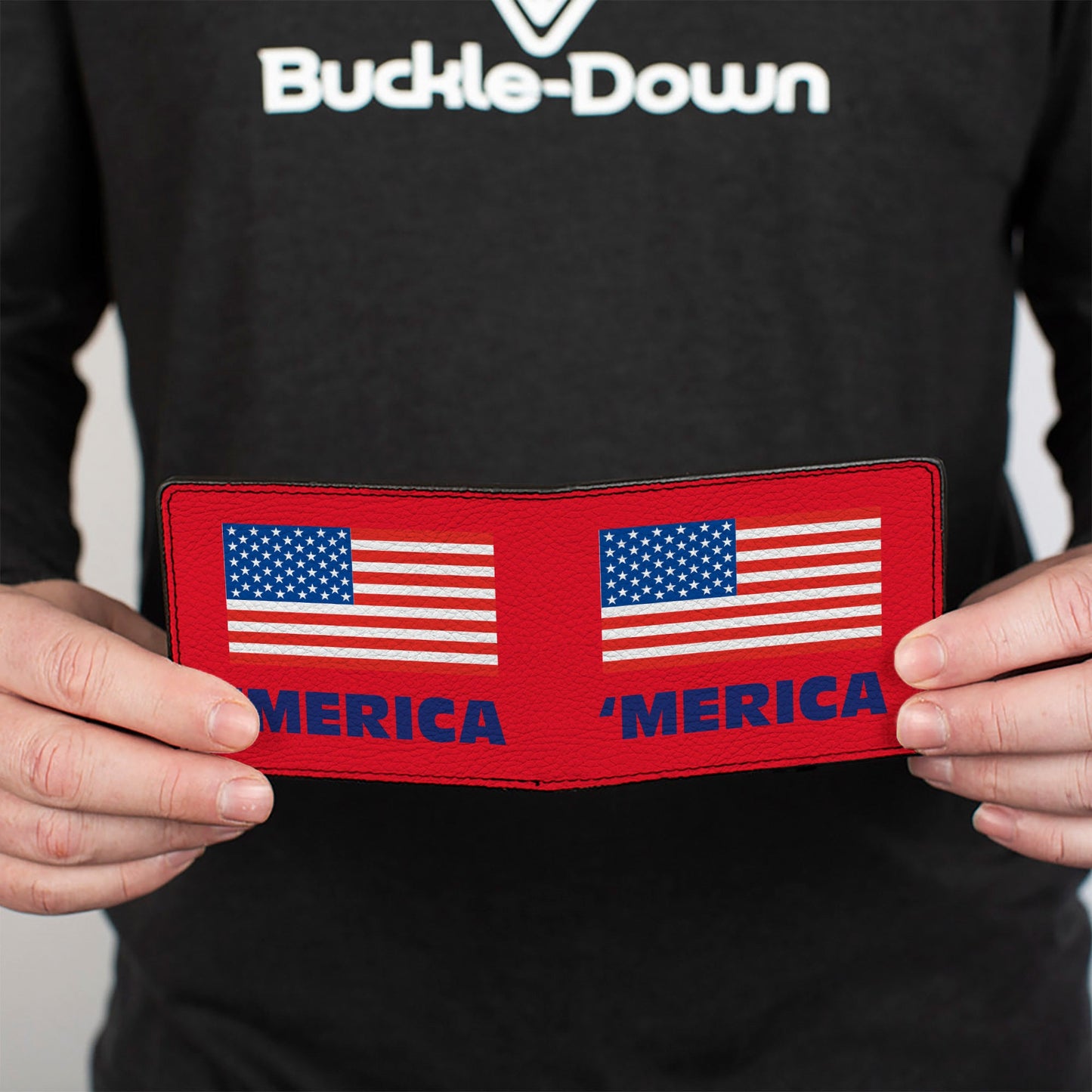 'MERICA US Flag Bi-Fold Wallet – World Cup 2026 Fan Gear (Red/Blue/White)