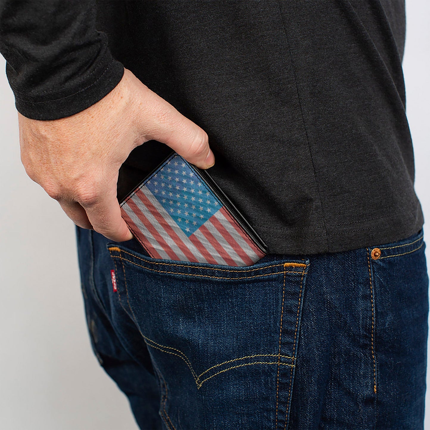 Bi-Fold Wallet - American Flag Waving