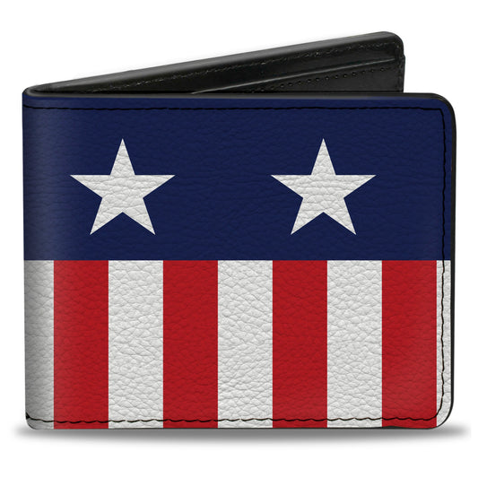 Bi-Fold Wallet - Americana Stars & Stripes2 Blue White Red White