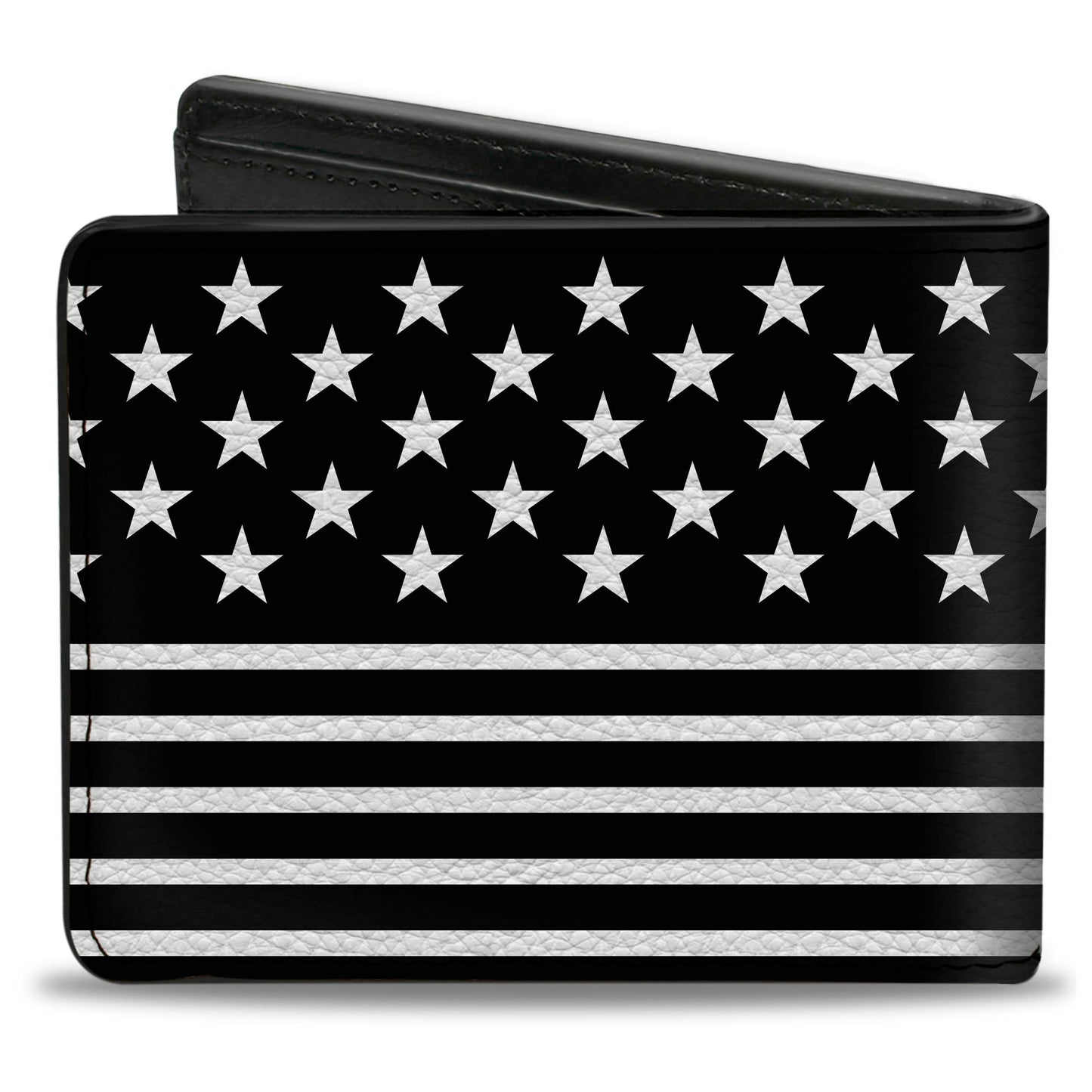 Bi-Fold Wallet - Americana Stars & Stripes2 Black White
