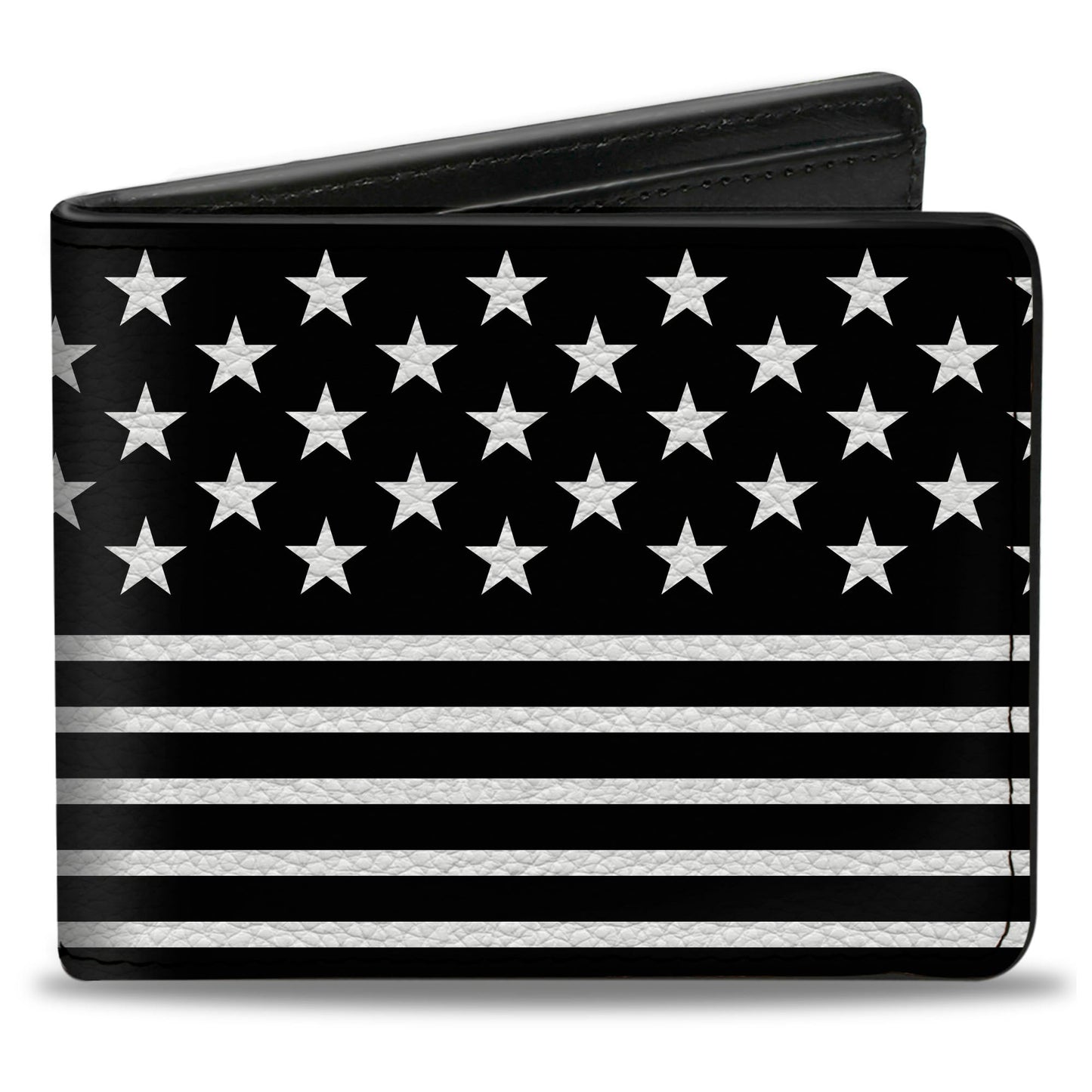 Bi-Fold Wallet - Americana Stars & Stripes2 Black White
