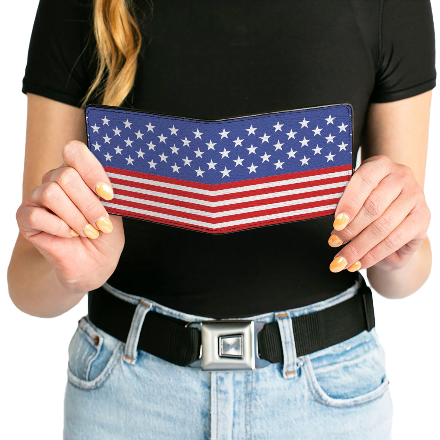 Bi-Fold Wallet - Americana Stars & Stripes3 Red White Blue