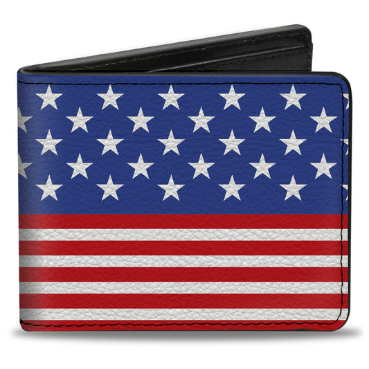Bi-Fold Wallet - Americana Stars & Stripes3 Red White Blue