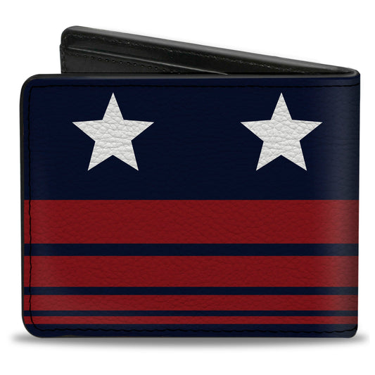 Bi-Fold Wallet - Americana Stars & Stripes4 Blue White Red