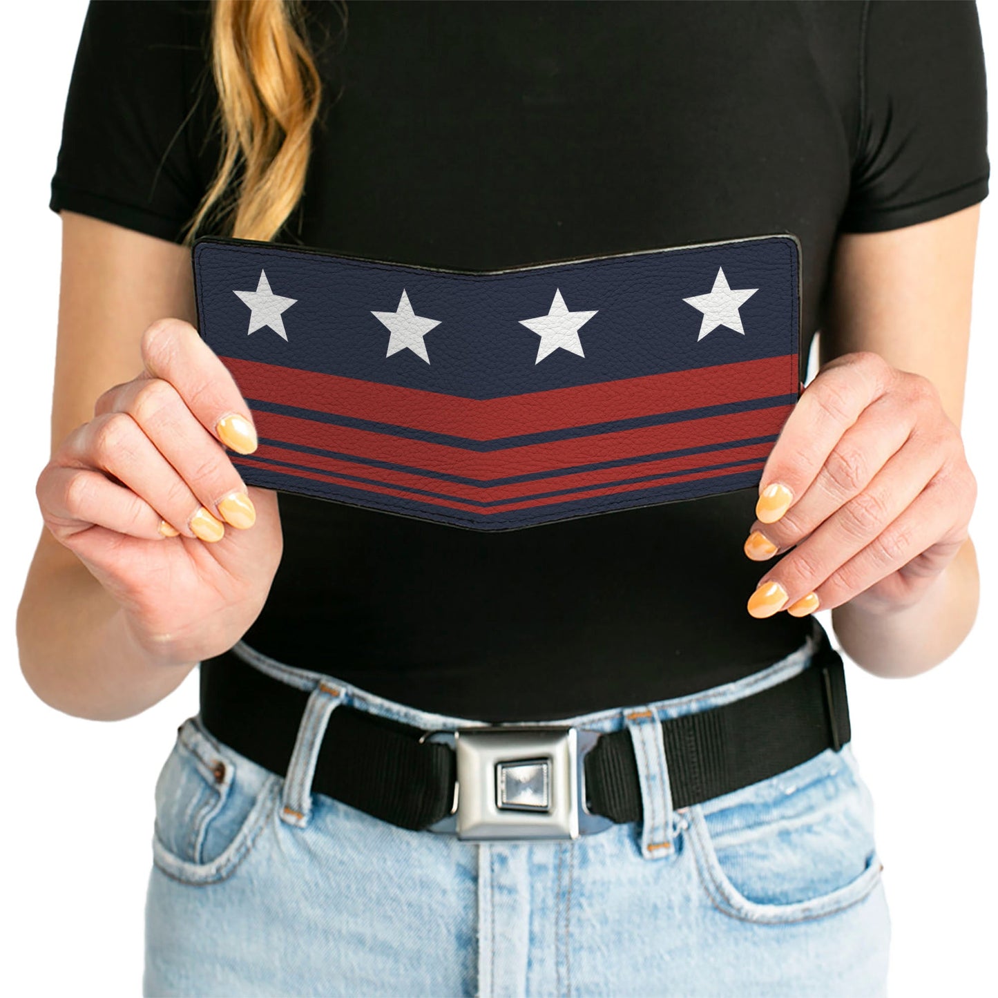 Bi-Fold Wallet - Americana Stars & Stripes4 Blue White Red