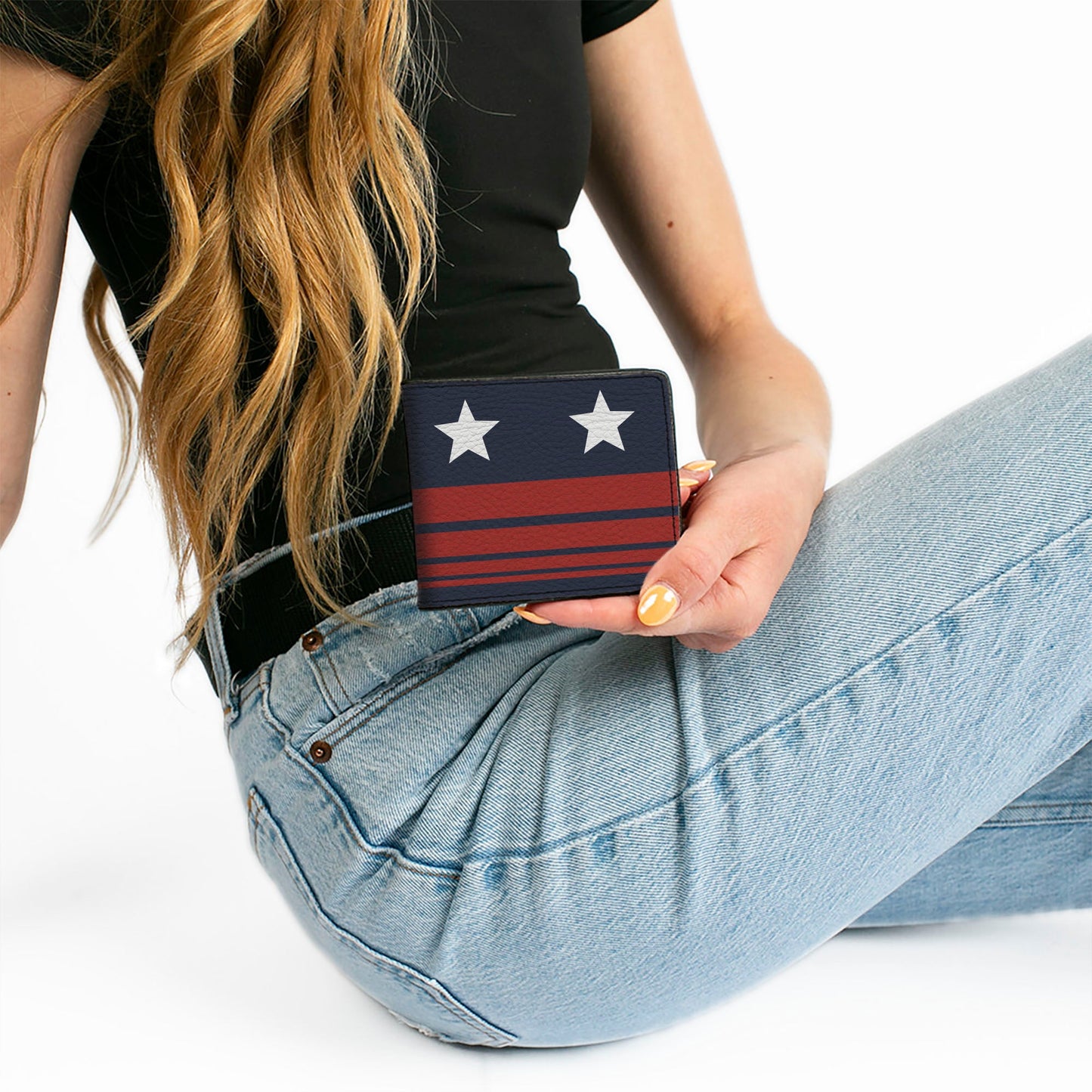 Bi-Fold Wallet - Americana Stars & Stripes4 Blue White Red