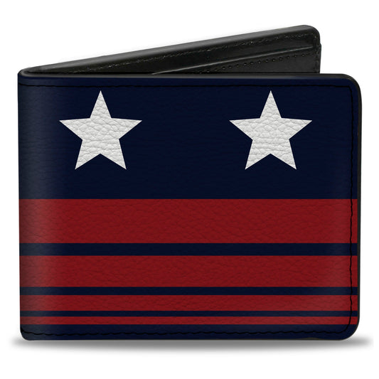 Bi-Fold Wallet - Americana Stars & Stripes4 Blue White Red