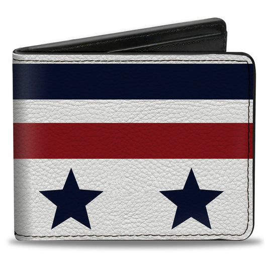 Bi-Fold Wallet - Americana Stars & Stripes5 White Blue Red