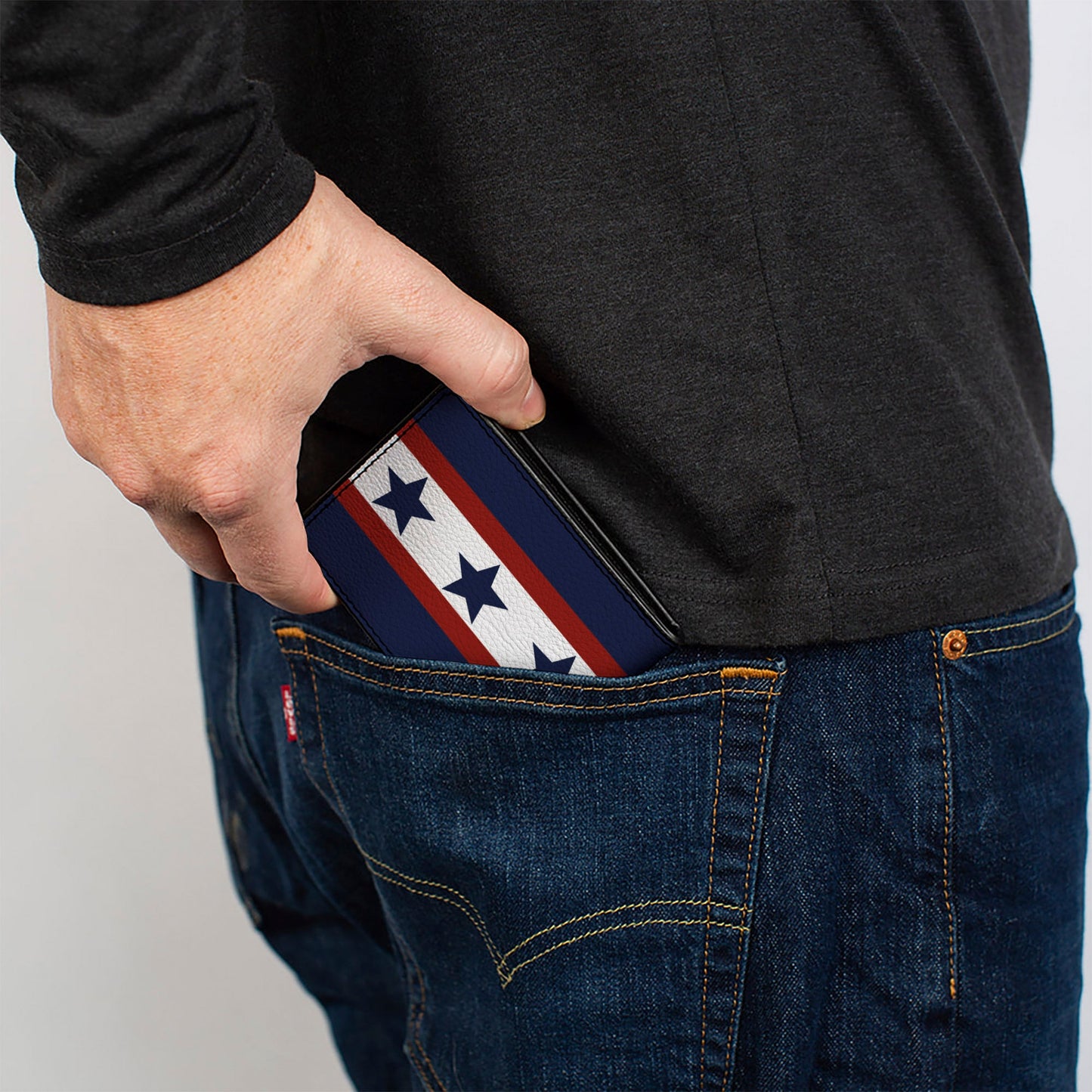 Bi-Fold Wallet - Americana Stars & Stripes 6 Blue White Red