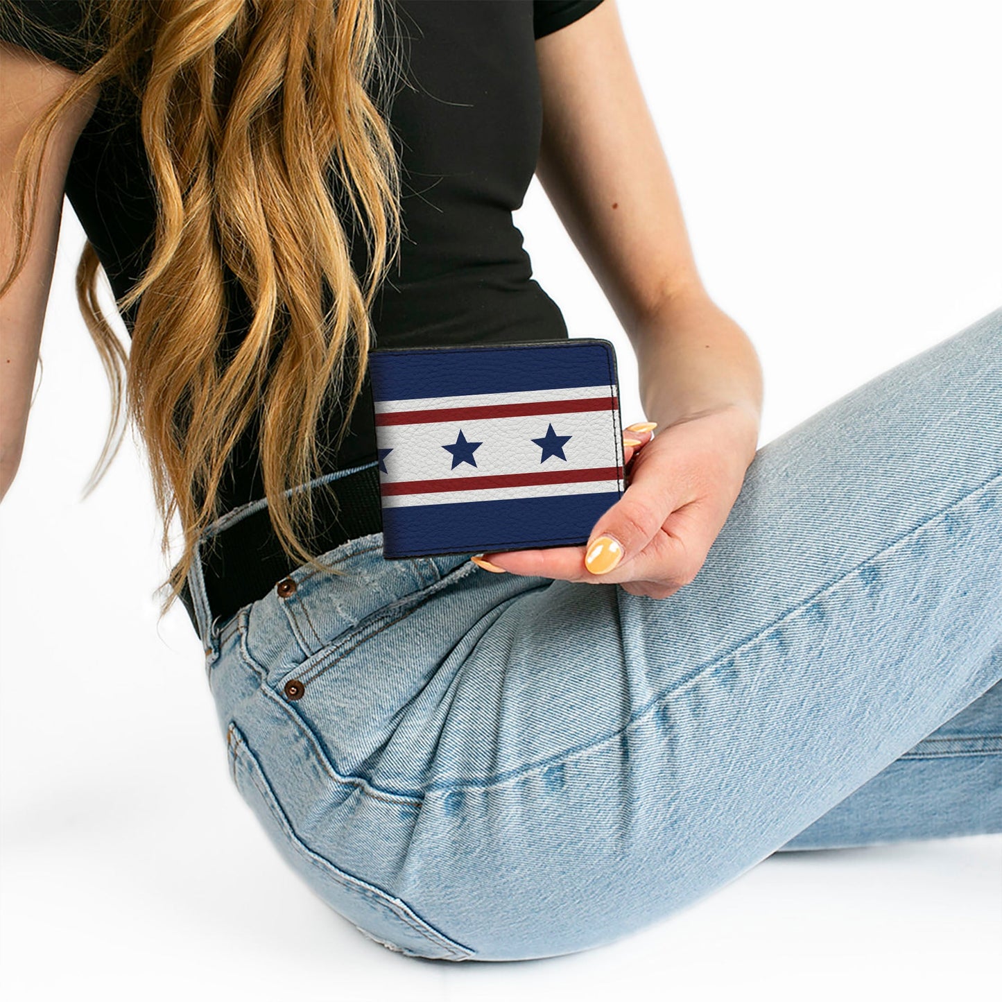 Bi-Fold Wallet - Americana Stars & Stripes 6 Blue White Red