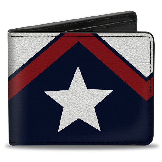Bi-Fold Wallet - American Chevron & Stripes White Red Blue