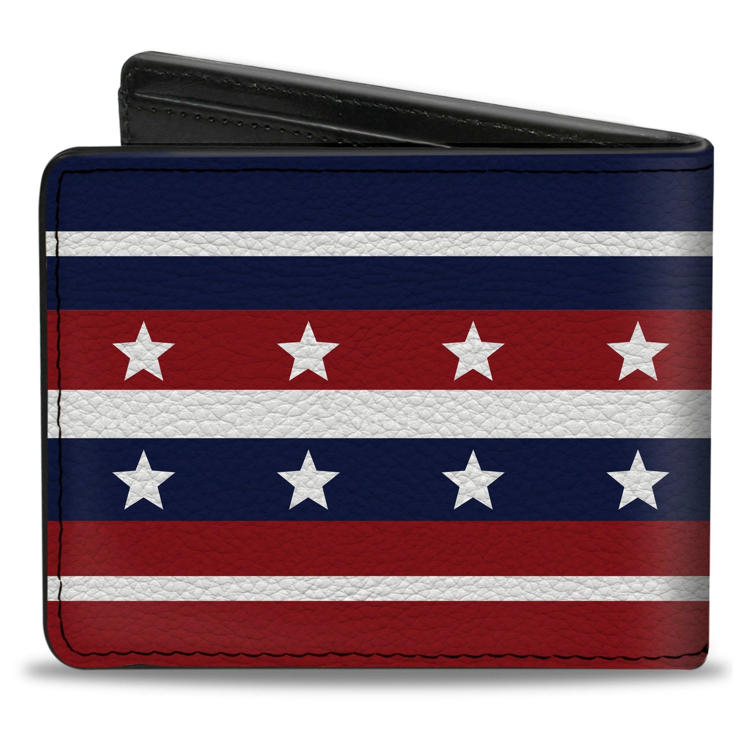 Bi-Fold Wallet - Americana Stripe w Stars2 Blue Red White