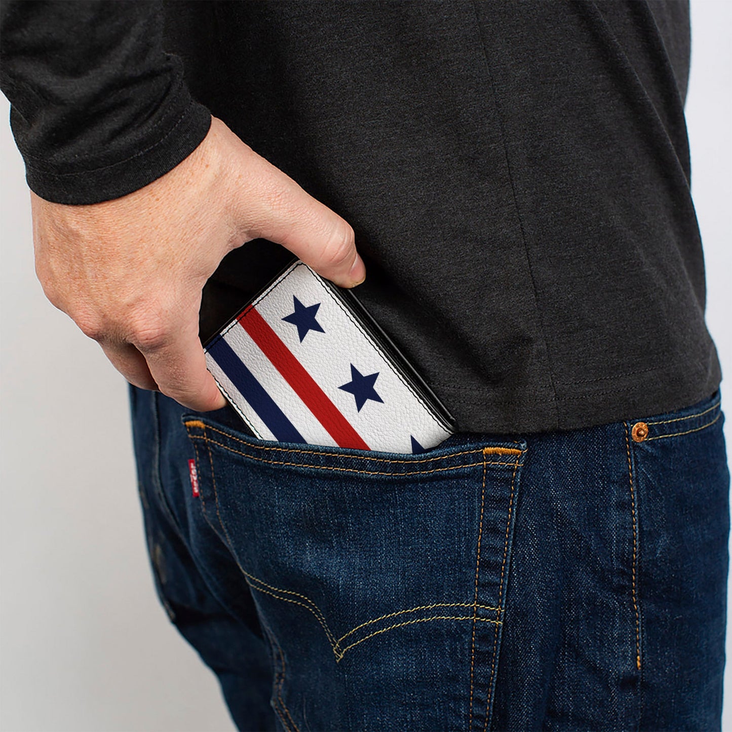 Bi-Fold Wallet - Americana Stars & Stripes7 White Blue Red