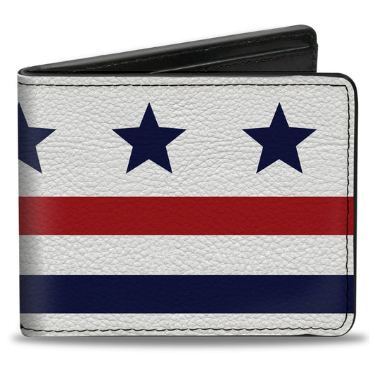 Bi-Fold Wallet - Americana Stars & Stripes7 White Blue Red