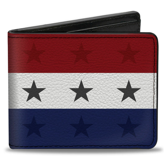 Bi-Fold Wallet - Americana Star Stripes Red White Blue